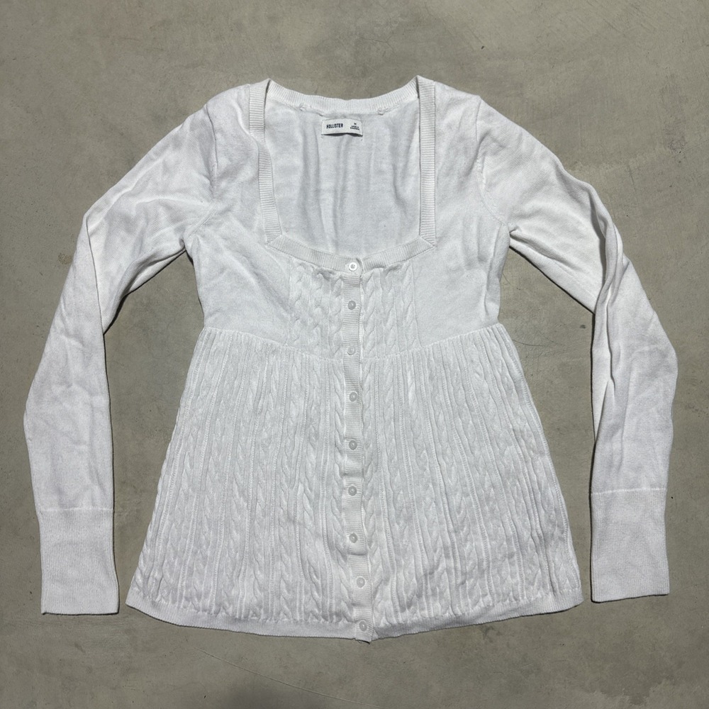 Vintage Y2K Hollister Babydoll Sweater Women's SZ M Cable Knit Bella Swan Knit